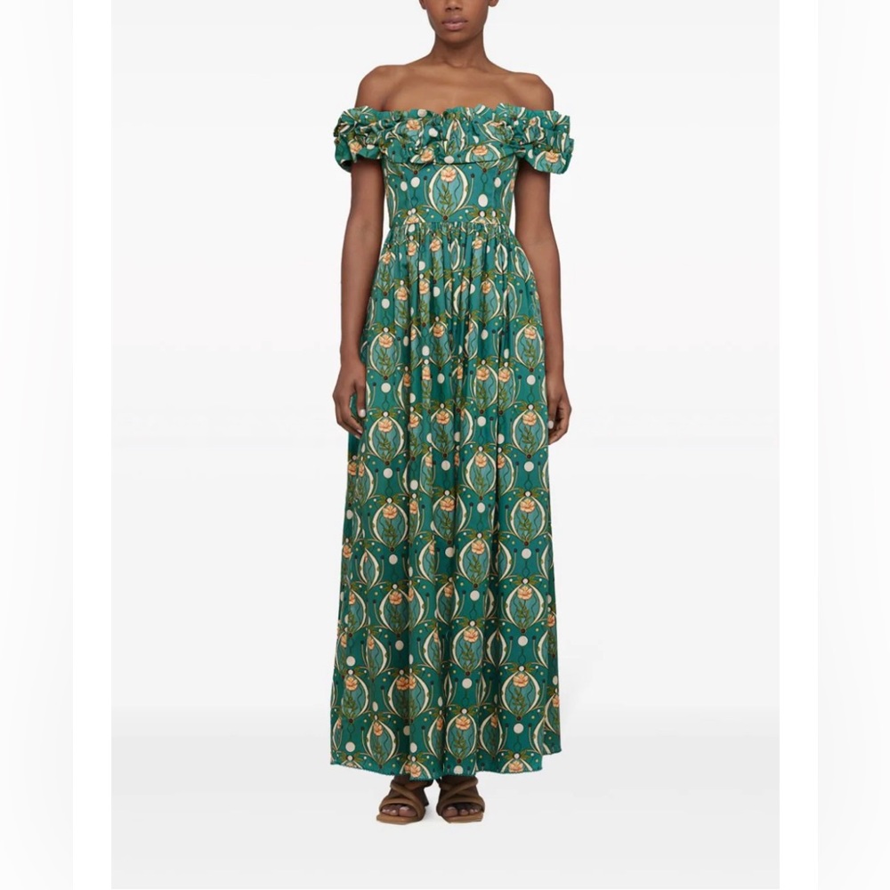 Agua by Agua Bendita Espliego Lunar cotton maxi dress